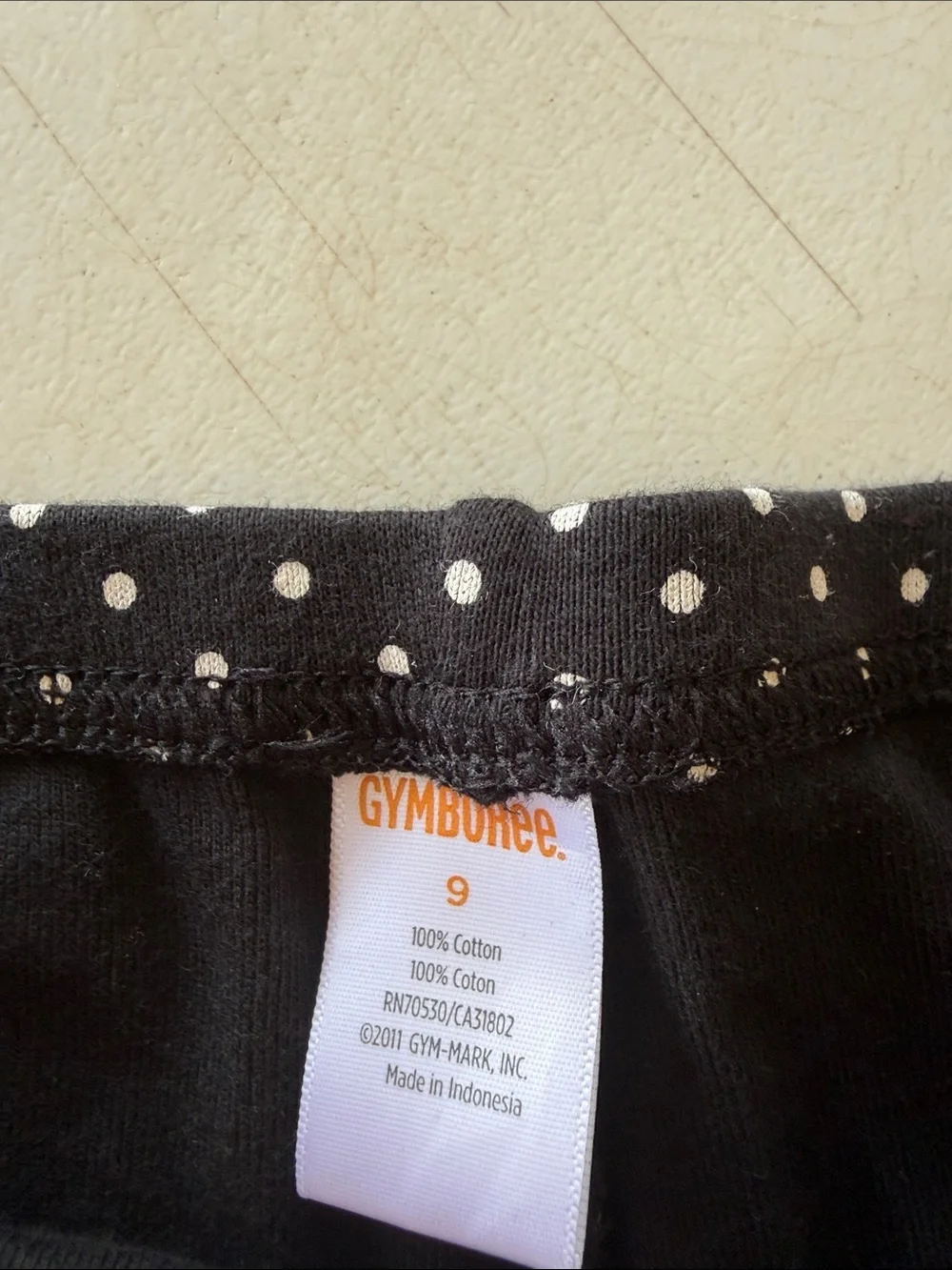 Gymboree Black Leggings with White Polka Dots